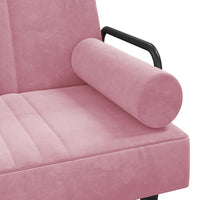 Divano Letto con Braccioli Rosa in Velluto 351897