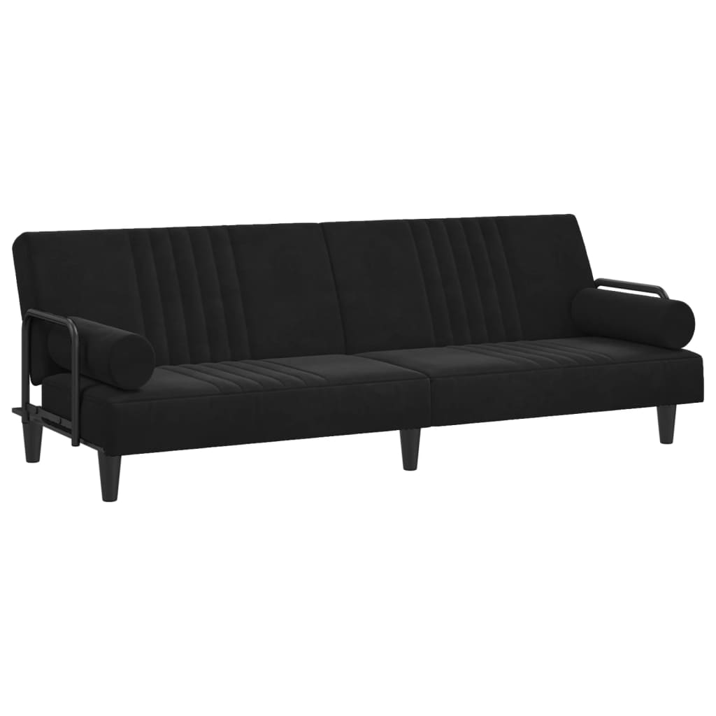 Divano Letto con Braccioli Nero in Vellutocod mxl 95594