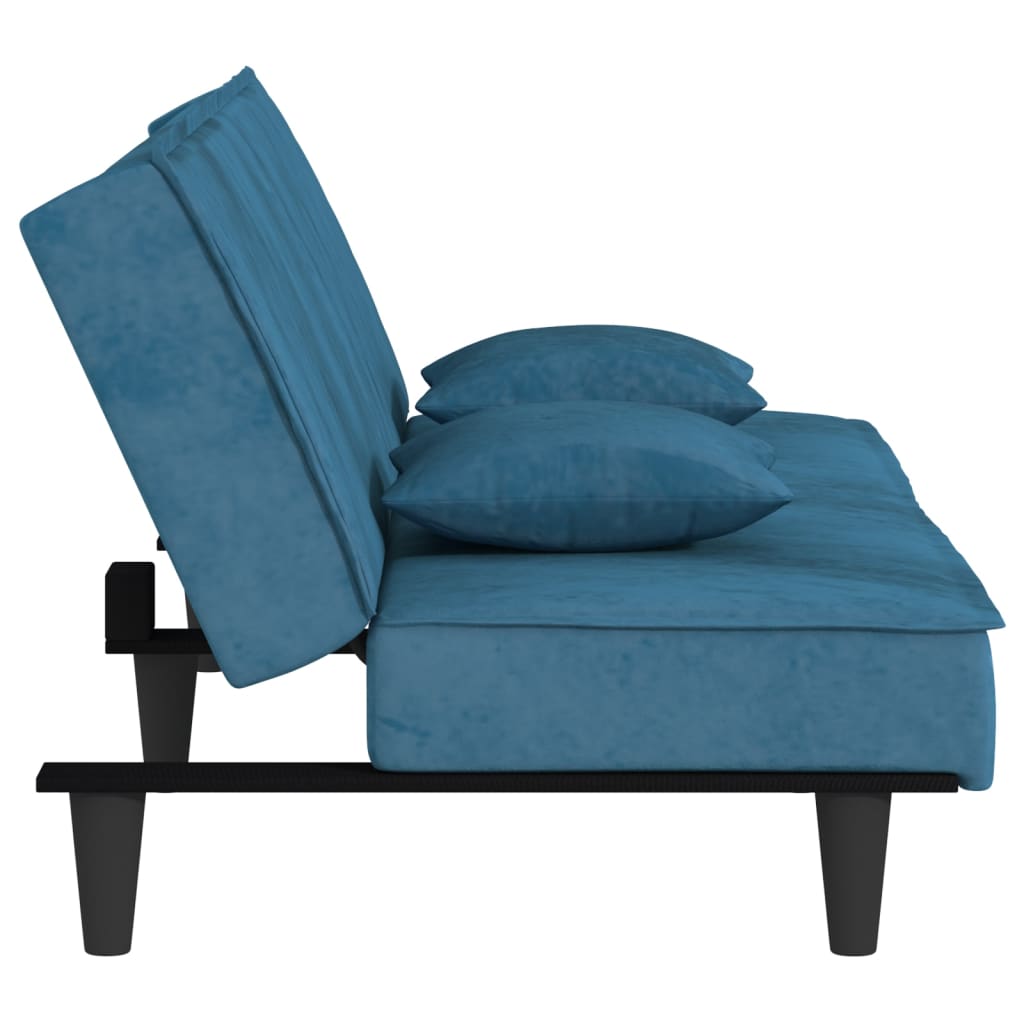 Divano Letto Blu in Velluto 351906