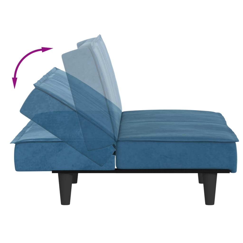 Divano Letto Blu in Velluto 351906