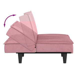 Divano Letto Rosa in Velluto 351910