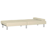 Divano Letto con Portabicchieri in Similpelle Crema 351927