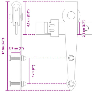 Kit Mini Anta Scorrevole Armadio in Acciaio al Carbonio 122 cm 352306