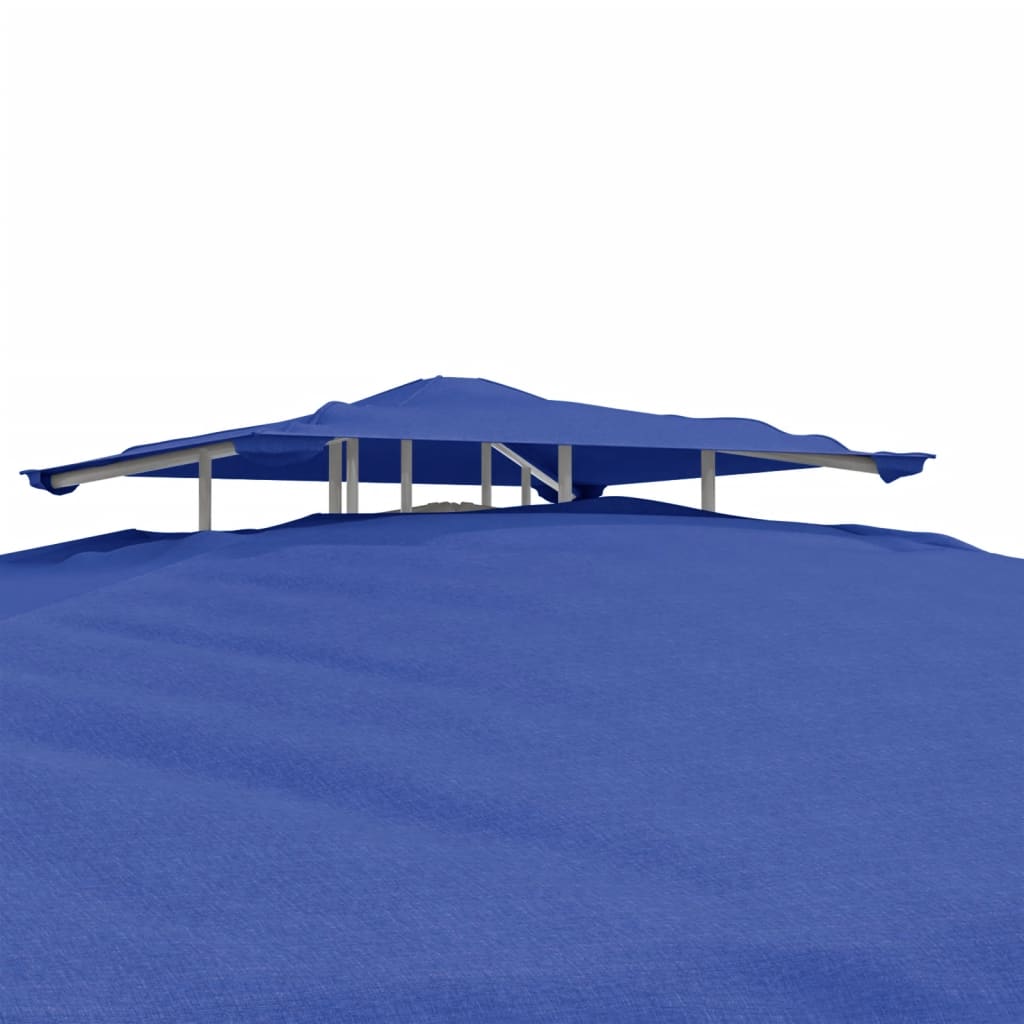 Gazebo con Tetto Doppio Blu 3x3x2,68 m in Tessuto 362627