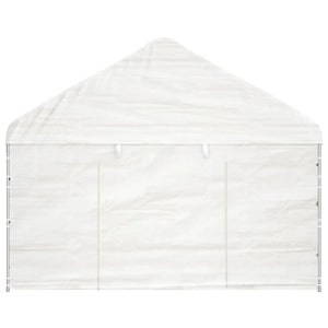 Gazebo con Tetto Bianco 4,08x2,23x3,22 m in Polietilenecod mxl 71655