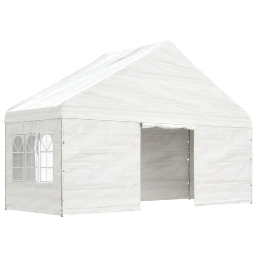 Gazebo con Tetto Bianco 5,88x2,23x3,75 m in Polietilene 362633