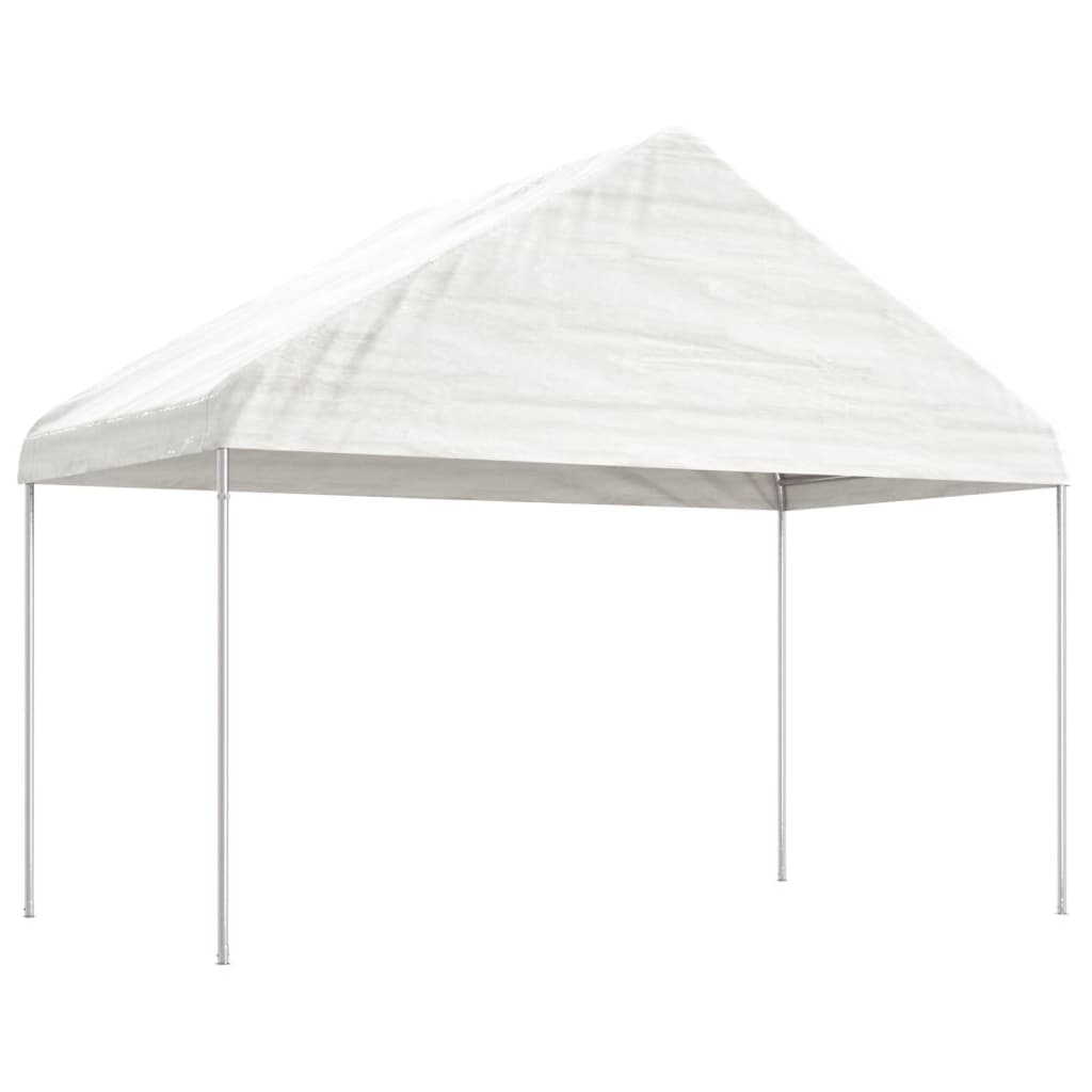 Gazebo con Tetto Bianco 4,08x2,23x3,22 m in Polietilene 362637