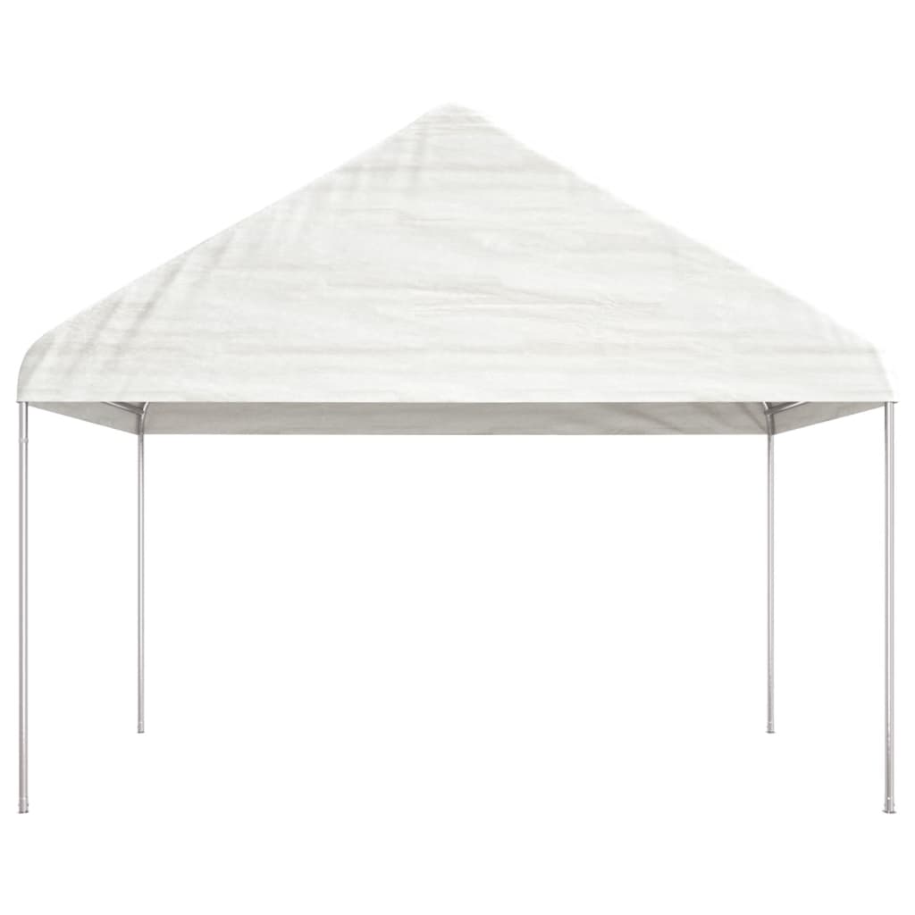 Gazebo con Tetto Bianco 4,08x2,23x3,22 m in Polietilene 362637