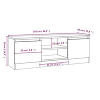 Mobile Porta TV con Anta Rovere Sonoma 102x30x36 cm cod mxl 18849