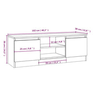 Mobile Porta TV con Anta Rovere Marrone 102x30x36 cm cod mxl 16653