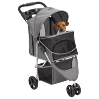 Passeggino per Cani Pieghevole Grigio 80x46x98cm Tessuto Oxfordcod mxl 121128