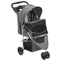 Passeggino per Cani Pieghevole Grigio 80x46x98cm Tessuto Oxford 172197