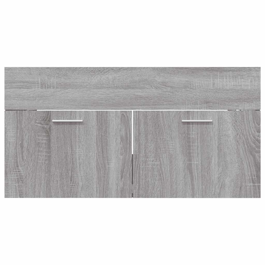 Set Mobili da Bagno 2 pz Grigio Sonoma in Legno Multistrato 826624