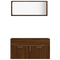 Set Mobili da Bagno 2 pz Rovere Marrone in Legno Multistrato 826625