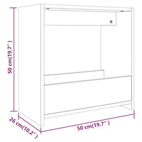 Tavolino Grigio Sonoma 50x26x50 cm in Legno Multistrato 826630