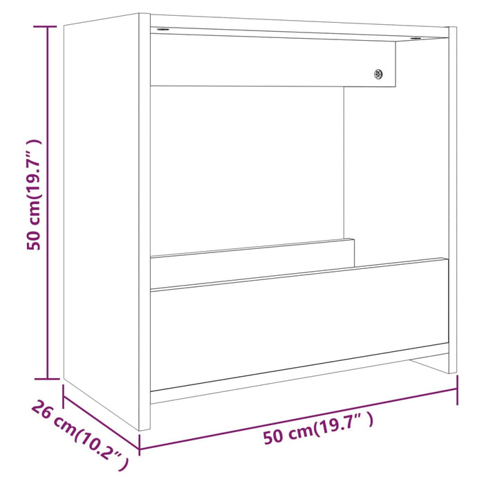 Tavolino Grigio Sonoma 50x26x50 cm in Legno Multistrato 826630