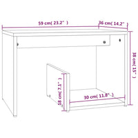 Tavolino Rovere Fumo 59x36x38 cm in Legno Multistrato cod mxl 18232