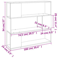 Libreria/Divisorio Rovere Fumo 100x24x94 cm 826647