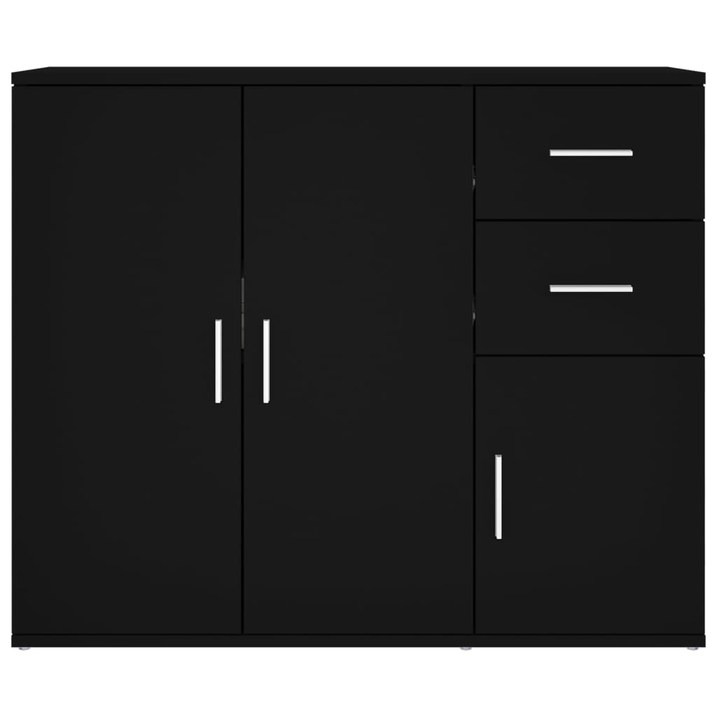 Credenza Nera 91x29,5x75 cm in Legno Multistrato 823270