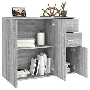 Credenza Grigio Sonoma 91x29,5x75 cm in Legno Multistrato 823275