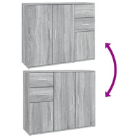 Credenza Grigio Sonoma 91x29,5x75 cm in Legno Multistrato 823275