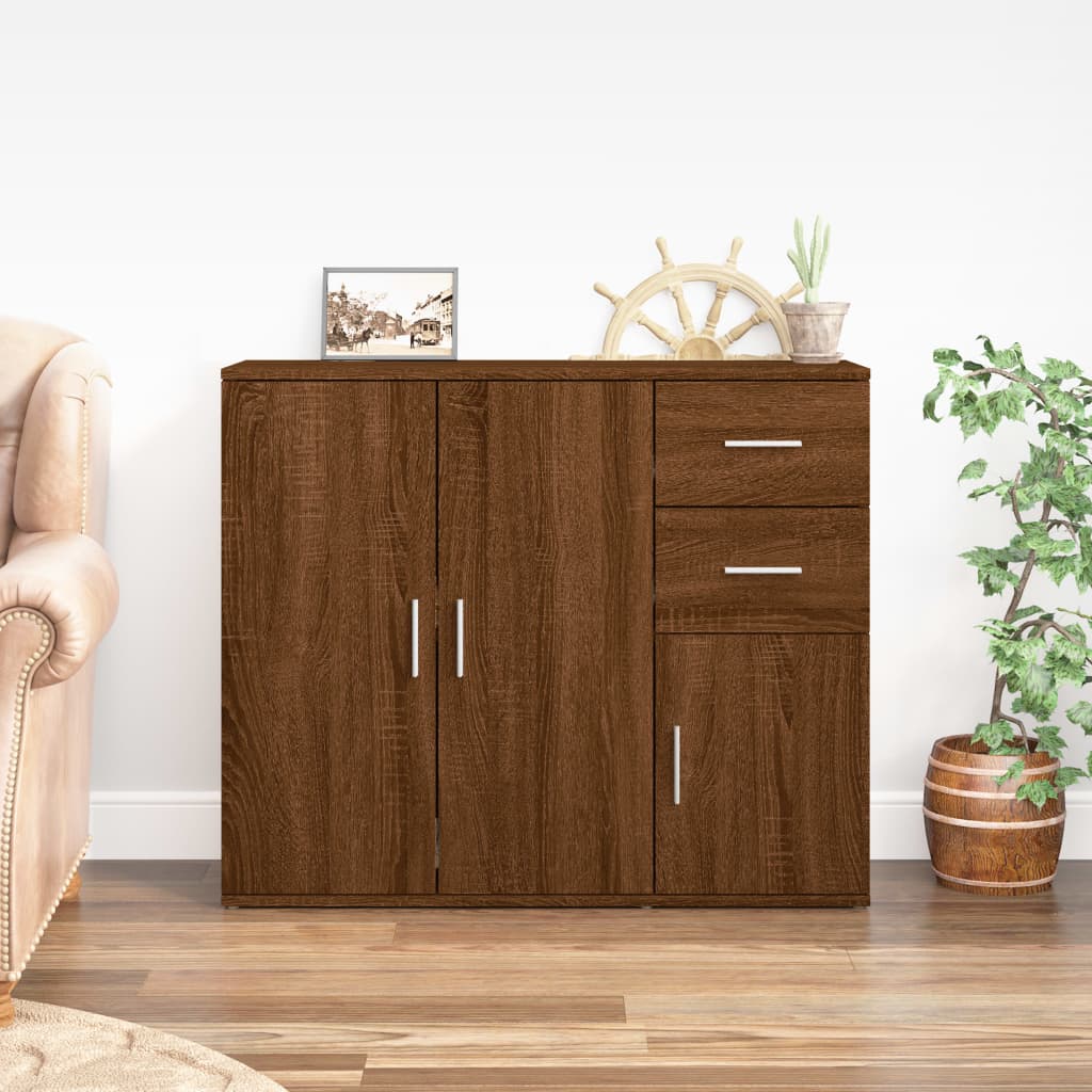 Credenza Rovere Marrone 91x29,5x75 cm in Legno Multistratocod mxl 126272