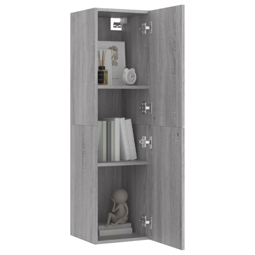 Mobili Porta TV a Parete 2 pz Grigio Sonoma 30,5x30x110 cm 826679