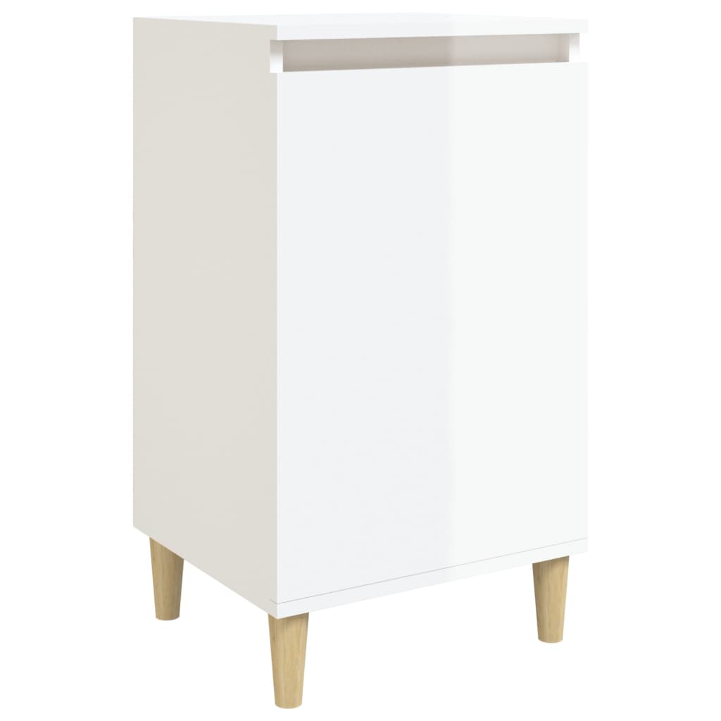 Comodino Bianco Lucido 40x35x70 cm in Legno Multistratocod mxl 78321