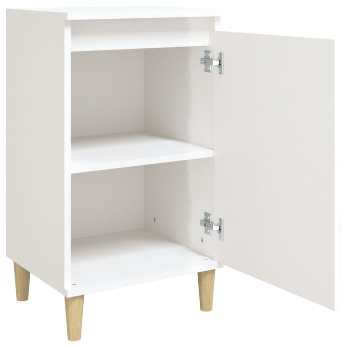 Comodino Bianco Lucido 40x35x70 cm in Legno Multistrato 819632