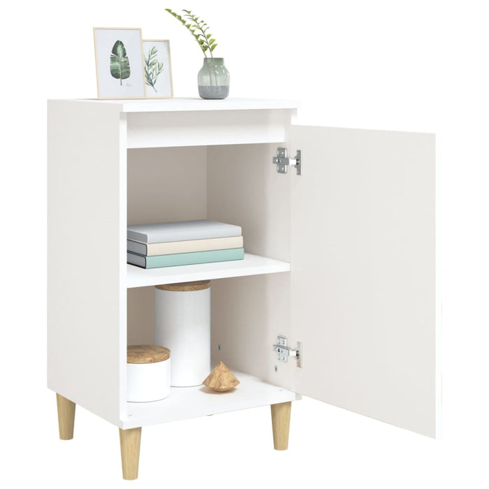 Comodini 2 pz Bianco Lucido 40x35x70 cm in Legno Multistrato 819633