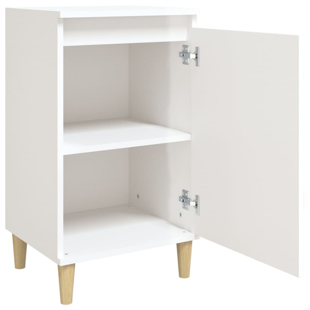 Comodini 2 pz Bianco Lucido 40x35x70 cm in Legno Multistrato 819633