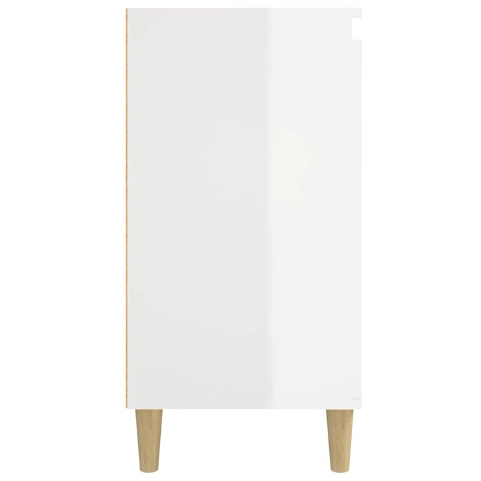 Comodini 2 pz Bianco Lucido 40x35x70 cm in Legno Multistrato 819633