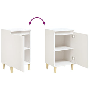 Comodini 2 pz Bianco Lucido 40x35x70 cm in Legno Multistrato 819633