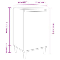 Comodini 2 pz Rovere Fumo 40x35x70 cm in Legno Multistrato 819639