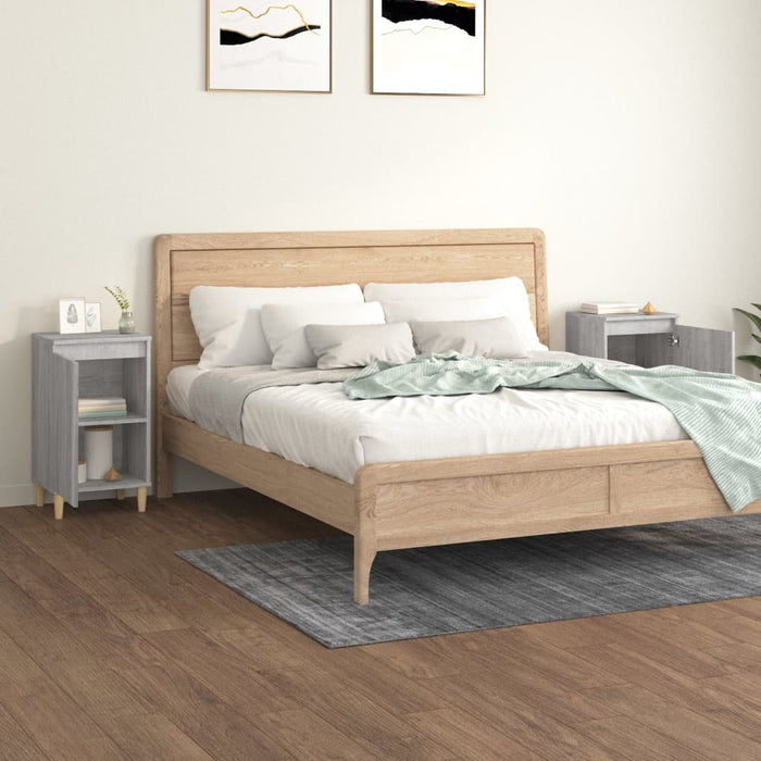 Comodini 2 pz Grigio Sonoma 40x35x70 cm in Legno Multistratocod mxl 126860