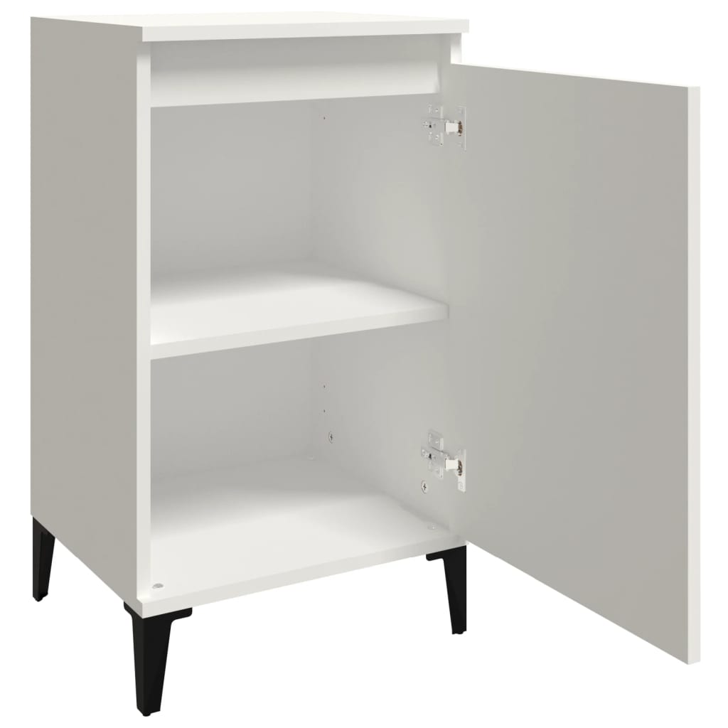 Comodini 2 pz Bianchi 40x35x70 cm in Legno Multistrato 819645