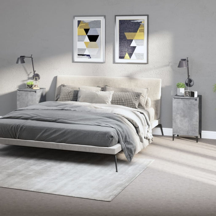 Comodini 2 pz Grigio Cemento 40x35x70 cm in Legno Multistratocod mxl 78973