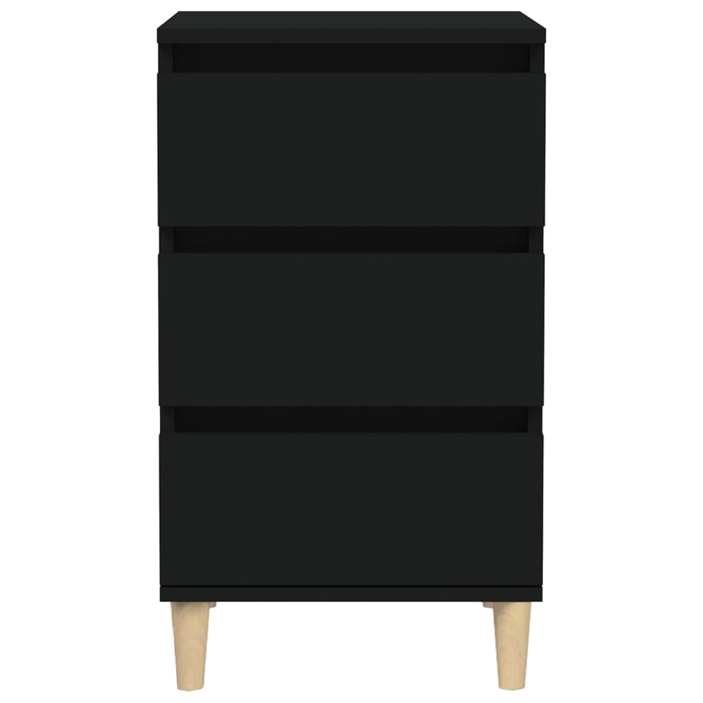 Comodino Nero 40x35x70 cm in Legno Multistrato 819661