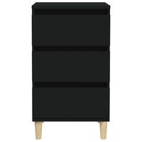 Comodino Nero 40x35x70 cm in Legno Multistrato 819661