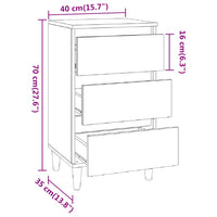 Comodino Rovere Sonoma 40x35x70 cm in Legno Multistrato 819663