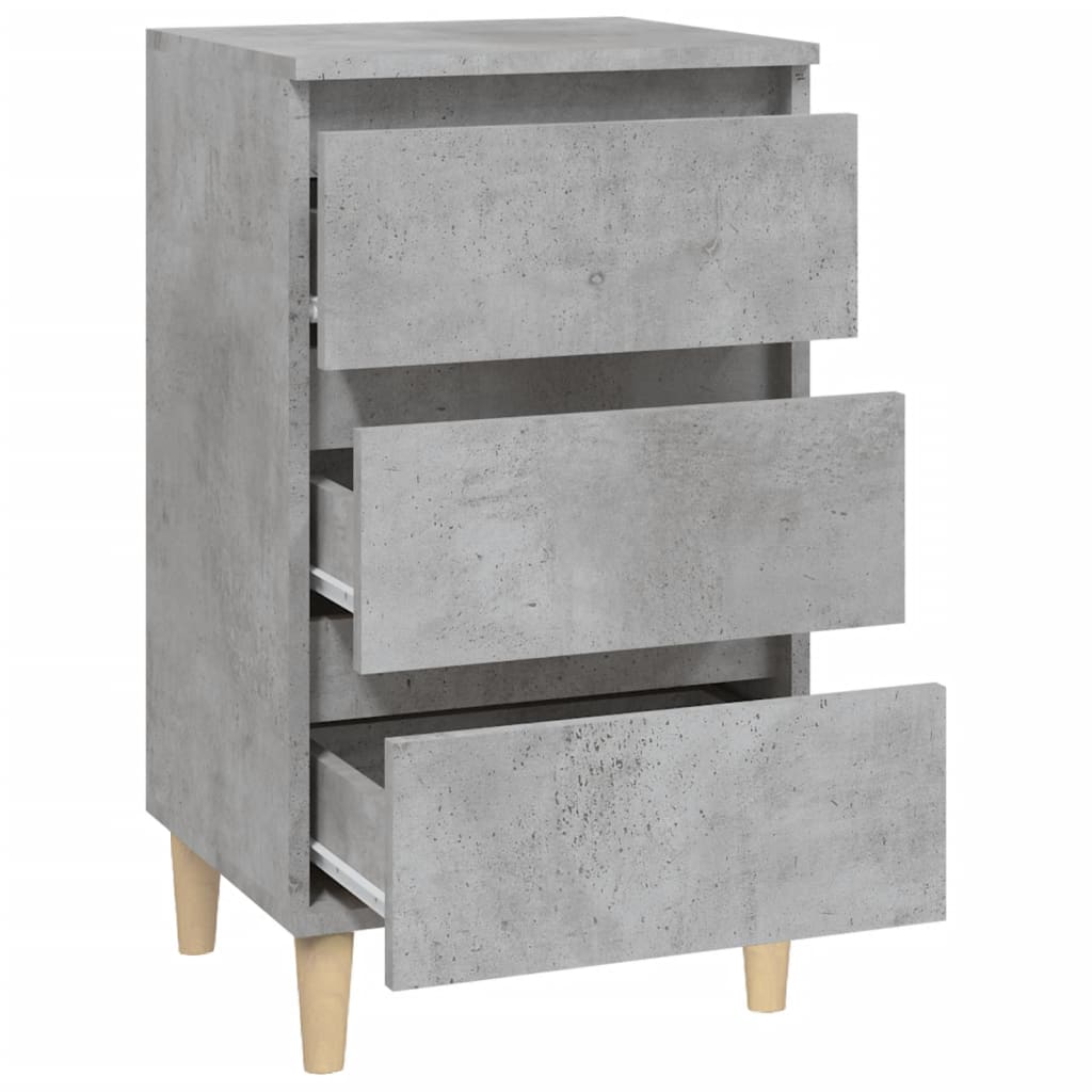 Comodino Grigio Cemento 40x35x70 cm in Legno Multistrato 819664