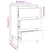 Comodino Grigio Sonoma 40x35x70 cm in Legno Multistrato 819674