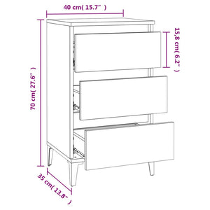 Comodino Grigio Sonoma 40x35x70 cm in Legno Multistrato 819674