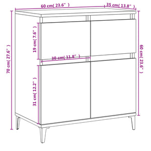 Credenza Rovere Sonoma 60x35x70 cm in Legno Multistrato 819687