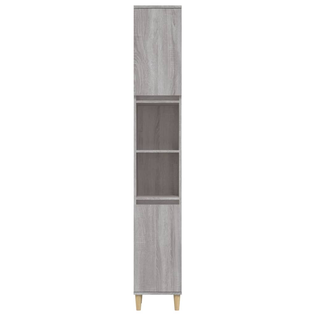 Armadietto Bagno Grigio Sonoma 30x30x190cm in Legno Multistrato 819794