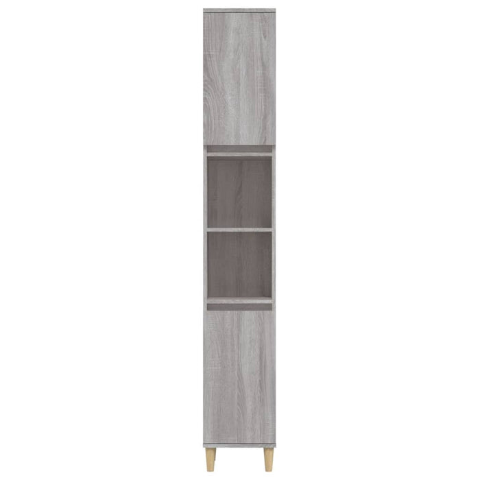 Armadietto Bagno Grigio Sonoma 30x30x190cm in Legno Multistrato 819794