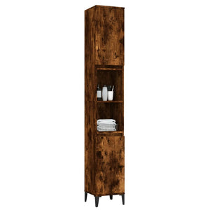 Armadietto Bagno Rovere Fumo 30x30x190 cm in Legno Multistrato 819801