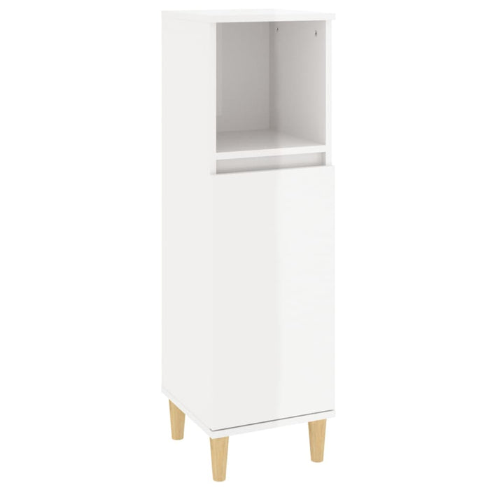 Armadietto Bagno Bianco Lucido 30x30x100cm in Legno Multistratocod mxl 79573