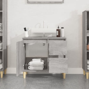 Armadietto Bagno Grigio Sonoma 65x33x60 cm in Legno Multistratocod mxl 103504