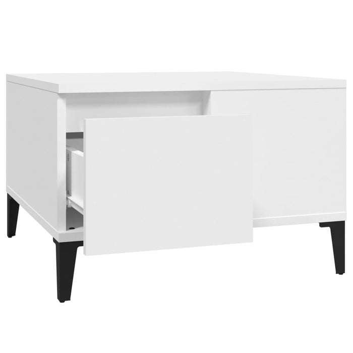 Tavolino da Salotto Bianco 55x55x36,5 cm in Legno Multistrato 821084